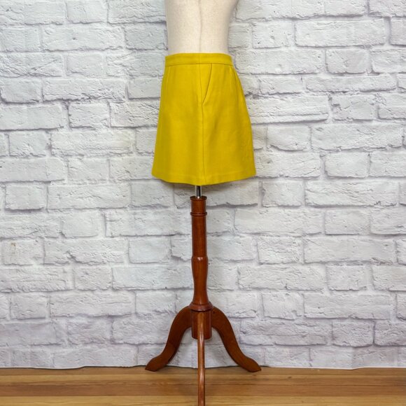Milly Goldenrod Cotton Wool Blend Mini Skirt - Picture 3 of 9